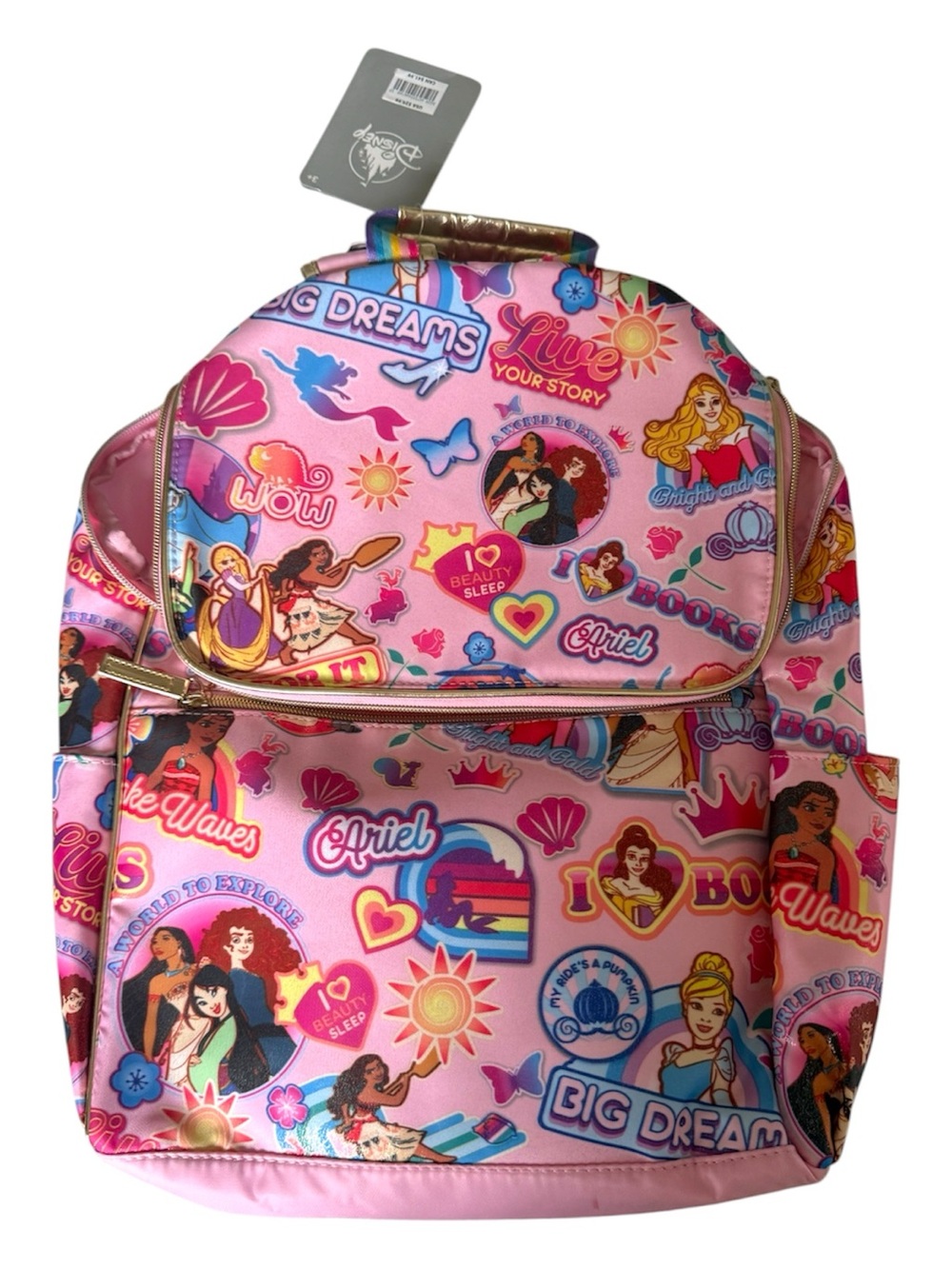 NEW! Disney Princess Pink Graphic Backpack